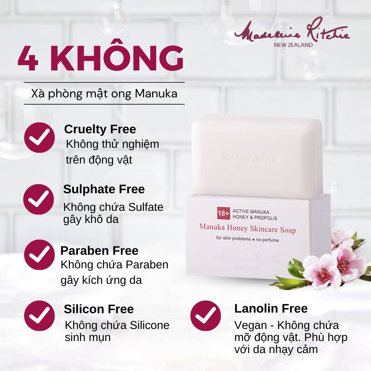 Xà Phòng Mật Ong Manuka 18+ Skin Health 