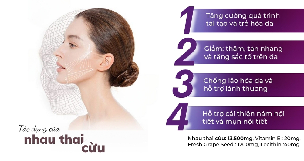 Viên nhau thai cừu tím mờ nám, tàn nhang, ổn định nội tiết Sheep Placenta NZPureHealth