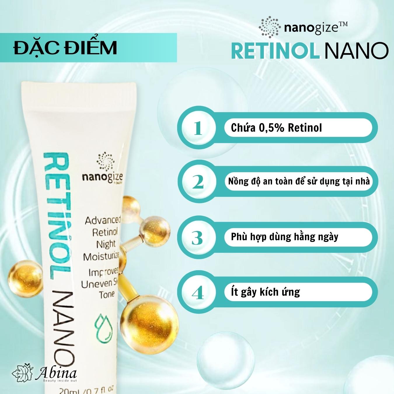 Kem chống lão hóa Nanogize Retinol Nano chứa “thành phần vàng” Retinol