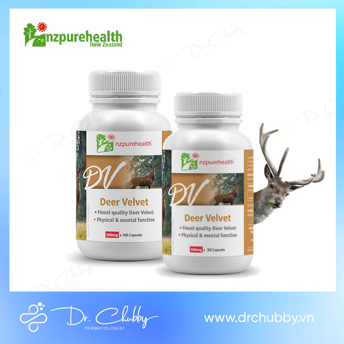 Viên Uống Nhung Hươu Deer Velvet NzPurehealth Vien Uong Nhung Huou Deer Velvet NzPurehealth
