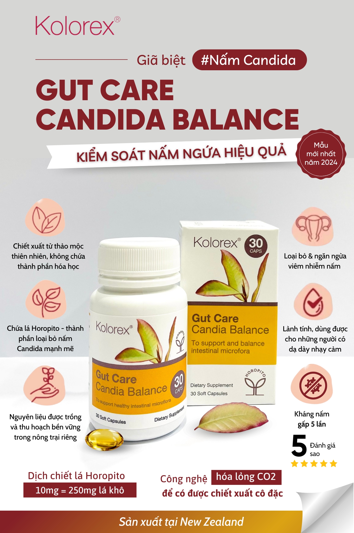 Viên Đào Thải Nấm Candida Kolorex Candida Balance
