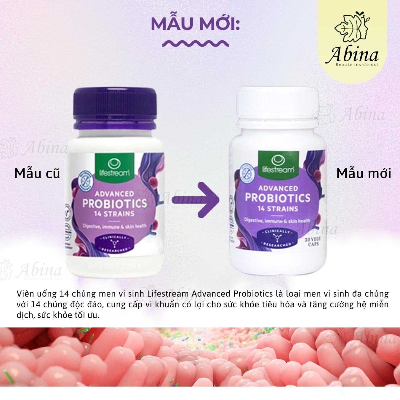 men vi sinh 14 chung lifestream advanced probiotics mau moi nap trang