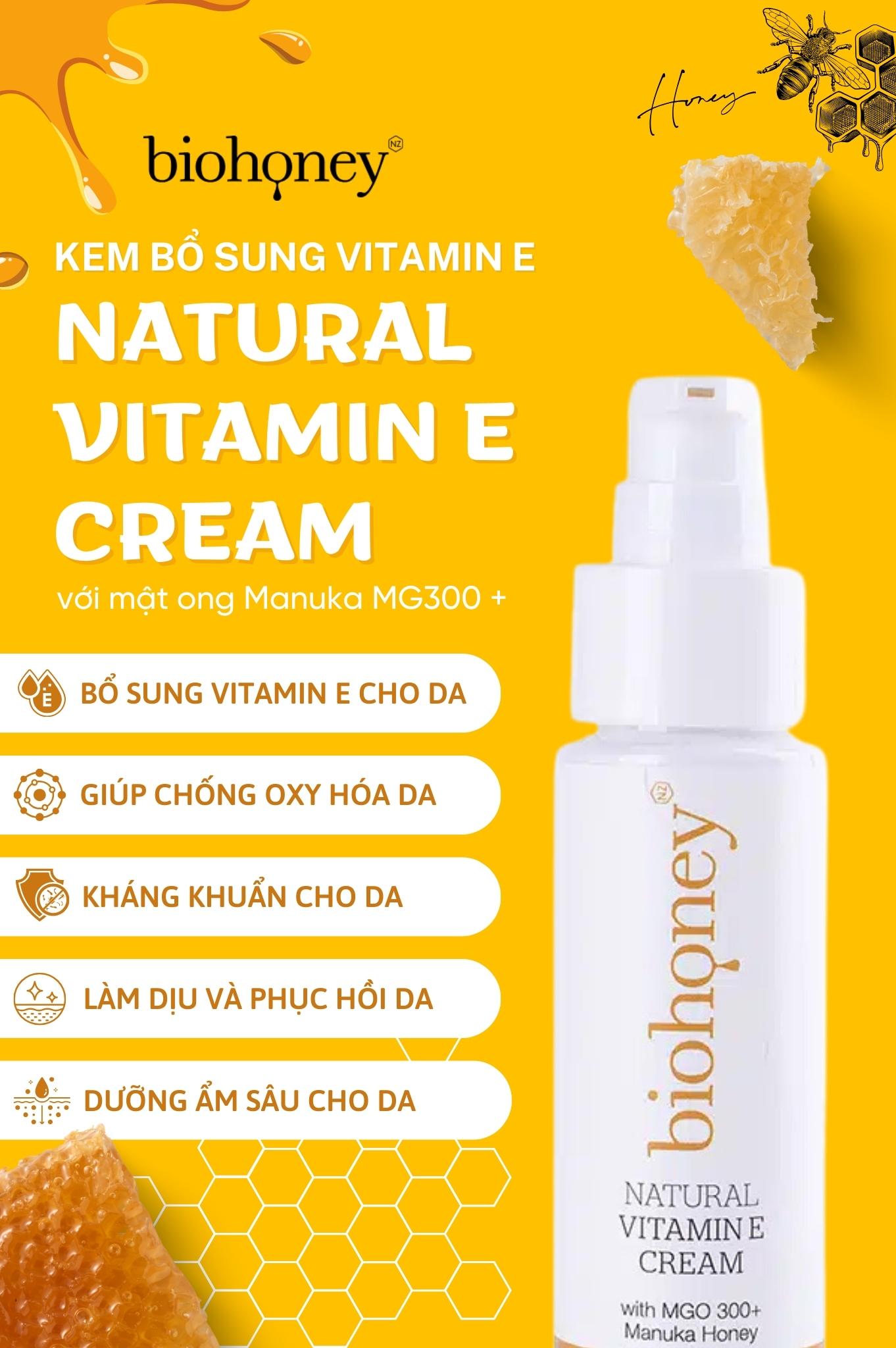 Kem bổ sung Vitamin E Biohoney Natural Vitamin E Cream