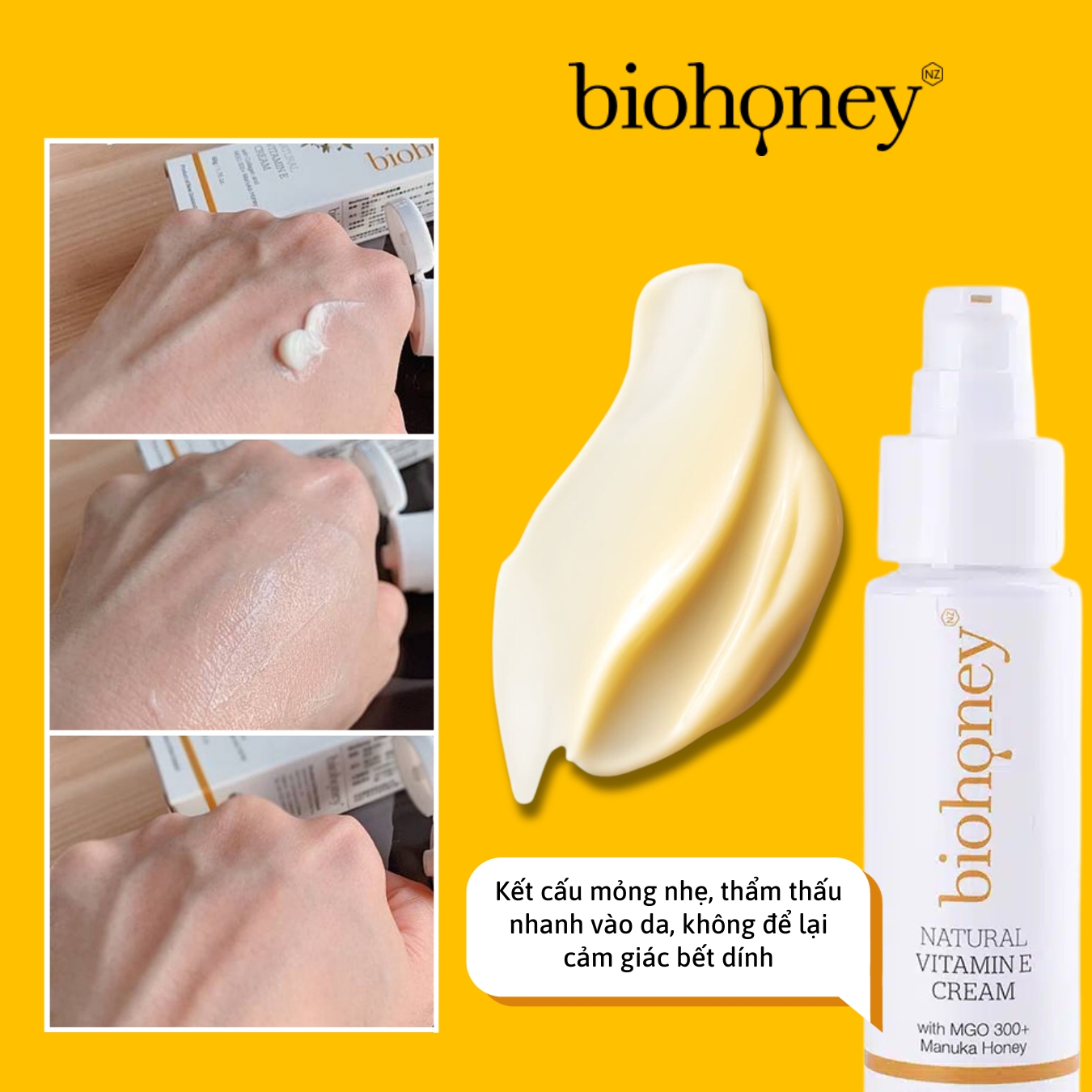 Kem bổ sung Vitamin E Biohoney Natural Vitamin E Cream