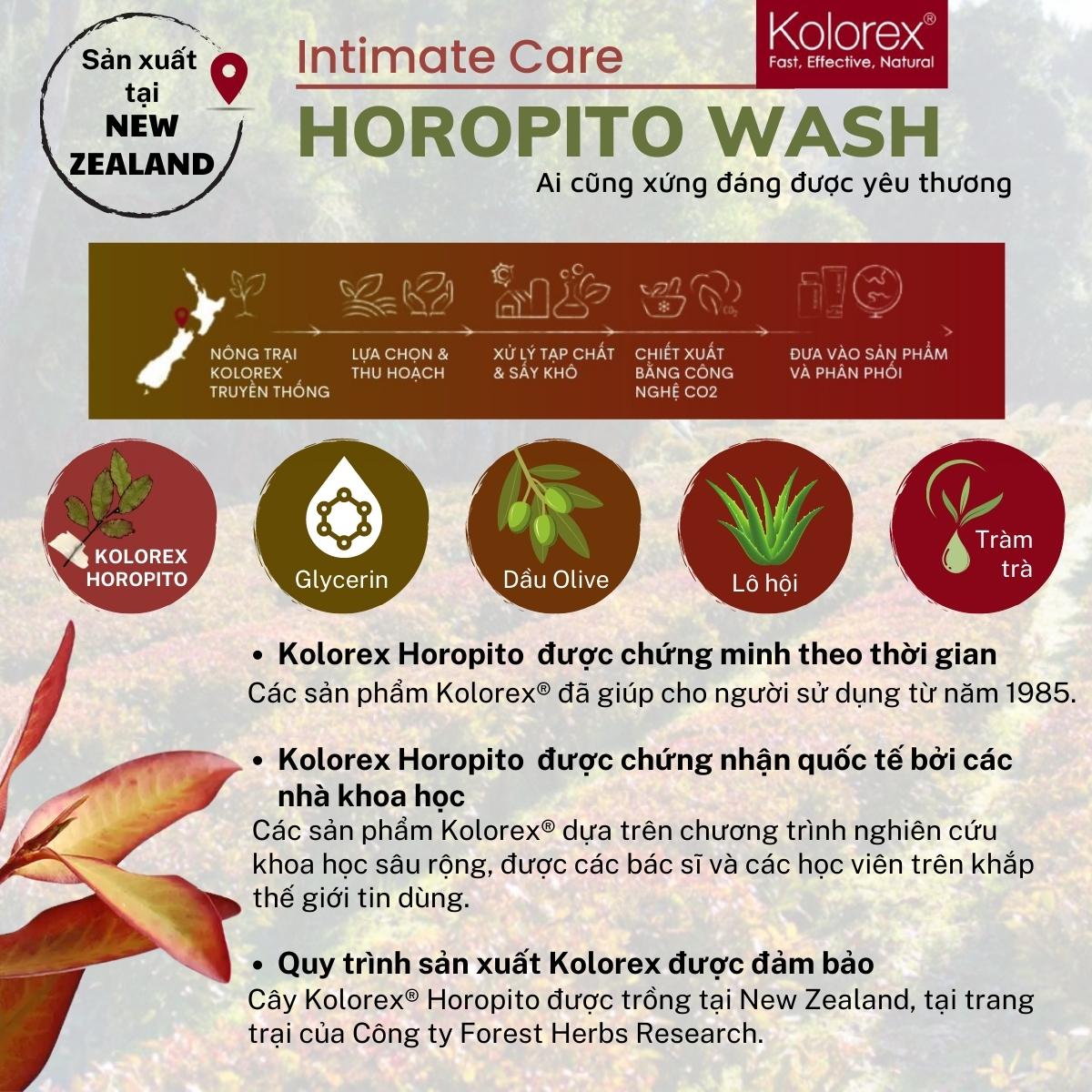 Gel vệ sinh Kolorex Horopito Wash 100ml – Giảm nấm ngứa, cân bằng pH vùng kín Gel vệ sinh Kolorex Intimate Care Horopito Wash 100ml - Dr Chubby