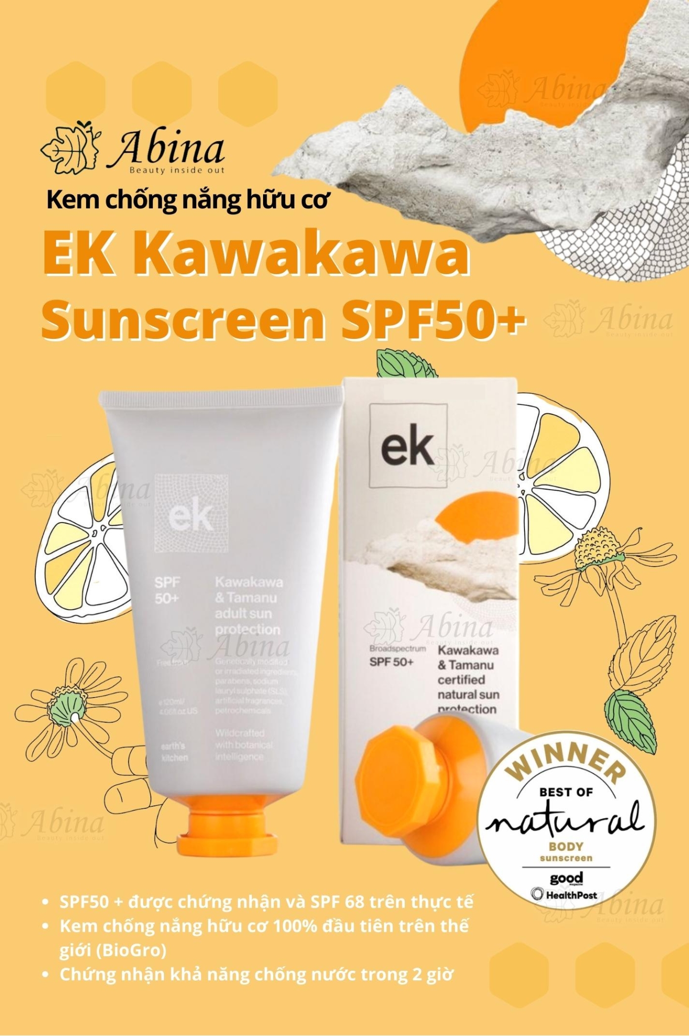 Kem chống nắng EK Kawakawa & Tamanu thuần tự nhiên