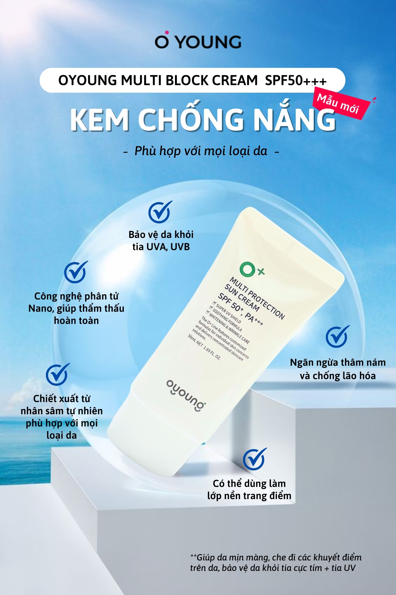 Kem chống nắng Oyoung Multi Block Cream SPF50++++ xuất xứ Hàn Quốc