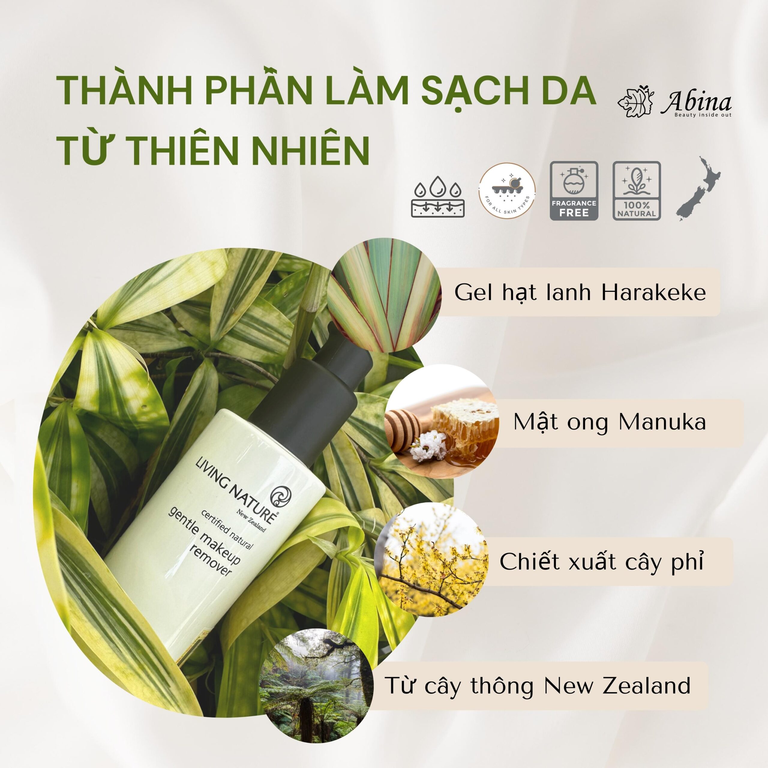 Nước tẩy trang Living Nature Gentle Makeup Remover