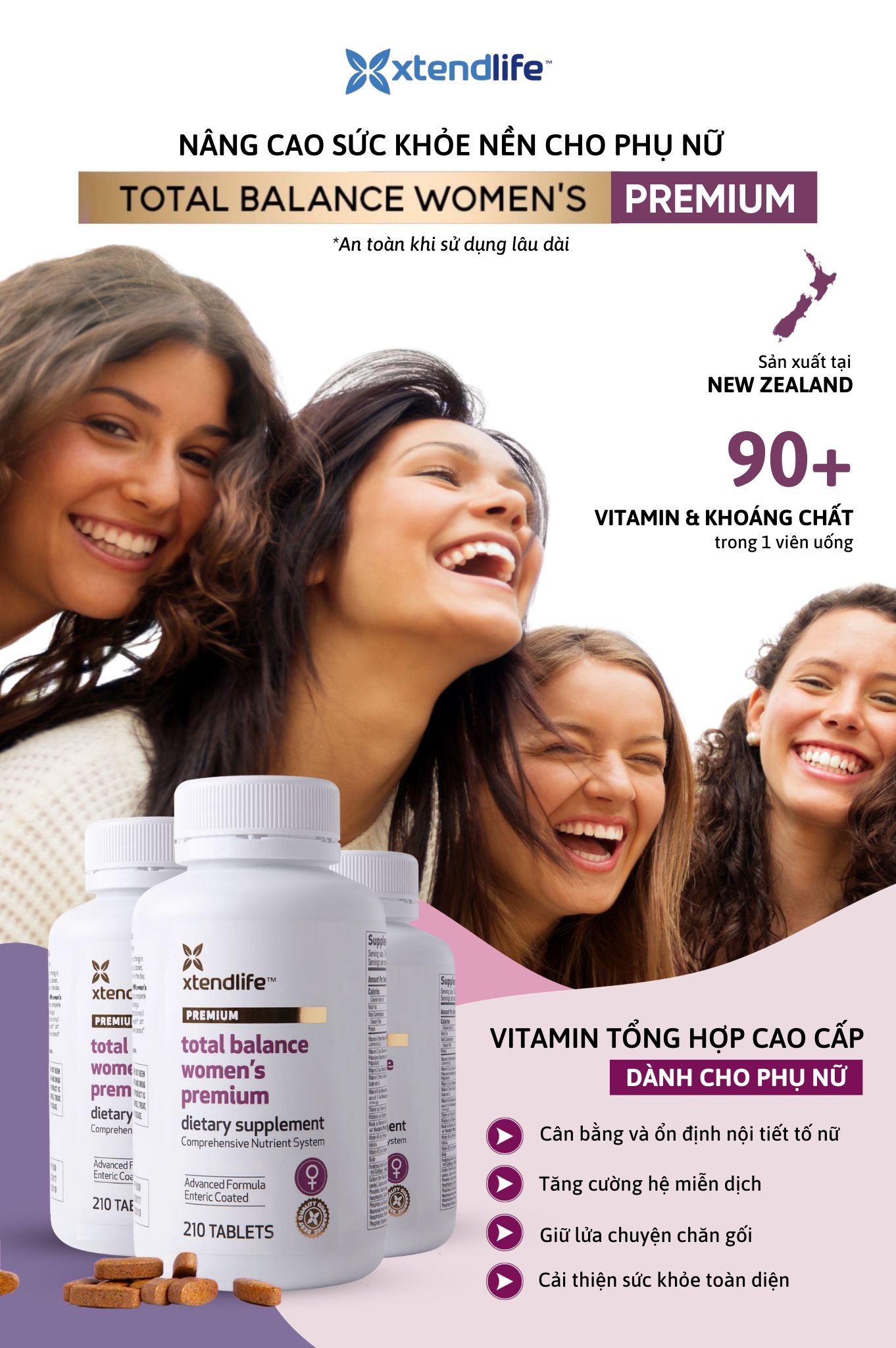 Viên bổ sung vitamin nâng cao dành cho phụ nữ Xtend-Life Total Balance Women’s Premium (210 viên)