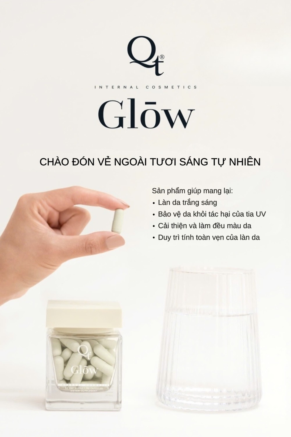 Viên uống trắng da, chống nắng toàn thân QT Glow (60 viên) - Dr Chubby Viên uống trắng da, chống nắng toàn thân QT Glow (60 viên)
